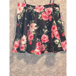 Women's City Studio Skirt,‎ Size 15, Black and Pink Floral Skirt only